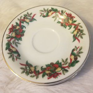 AMC N.Y.N.Y. Christmas Bounty Saucers Gold Rim